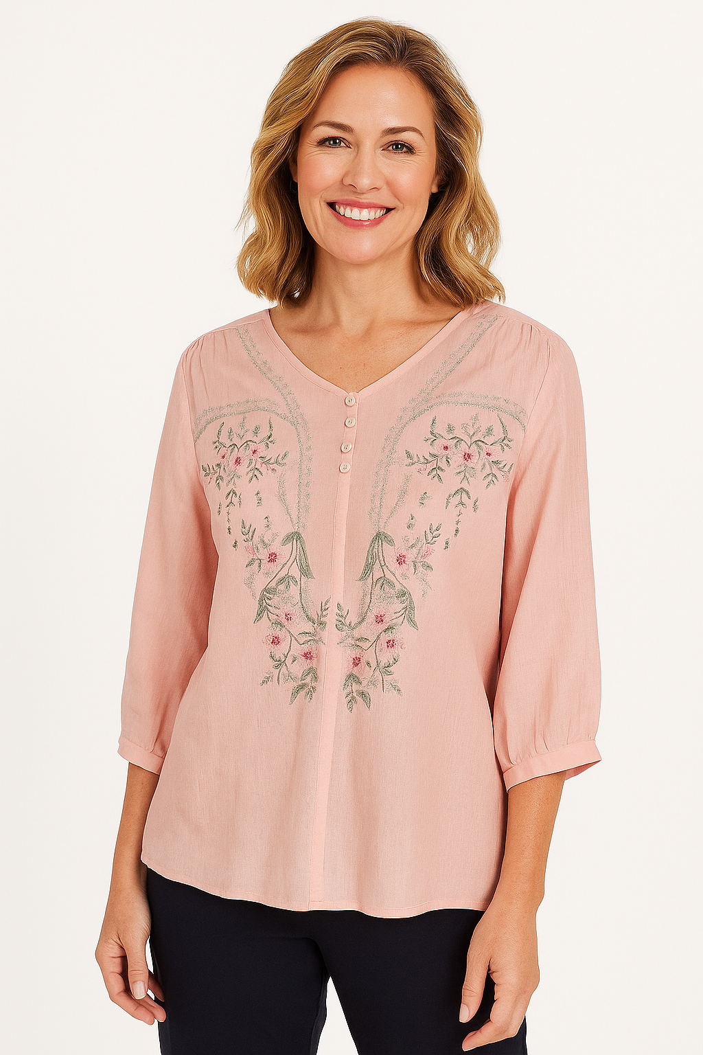 Hannah – Embroidered Relaxed Blouse