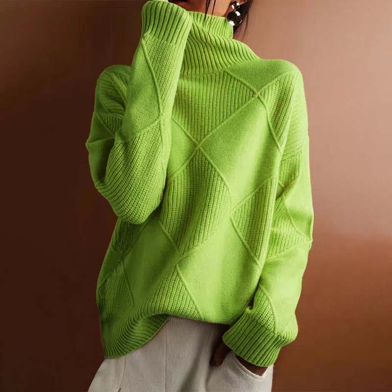Jennifer – Geometric Turtleneck Sweater