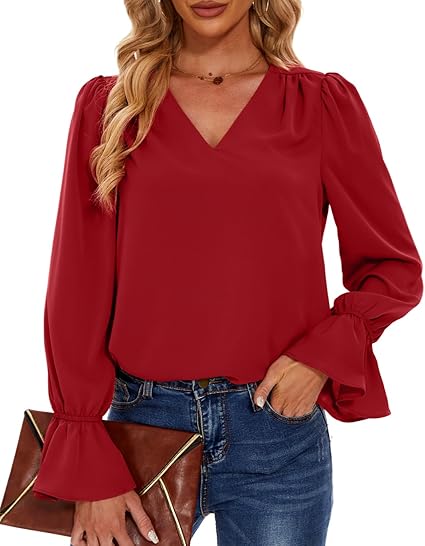 Josan | Ruffle Sleeve Chiffon Blouse