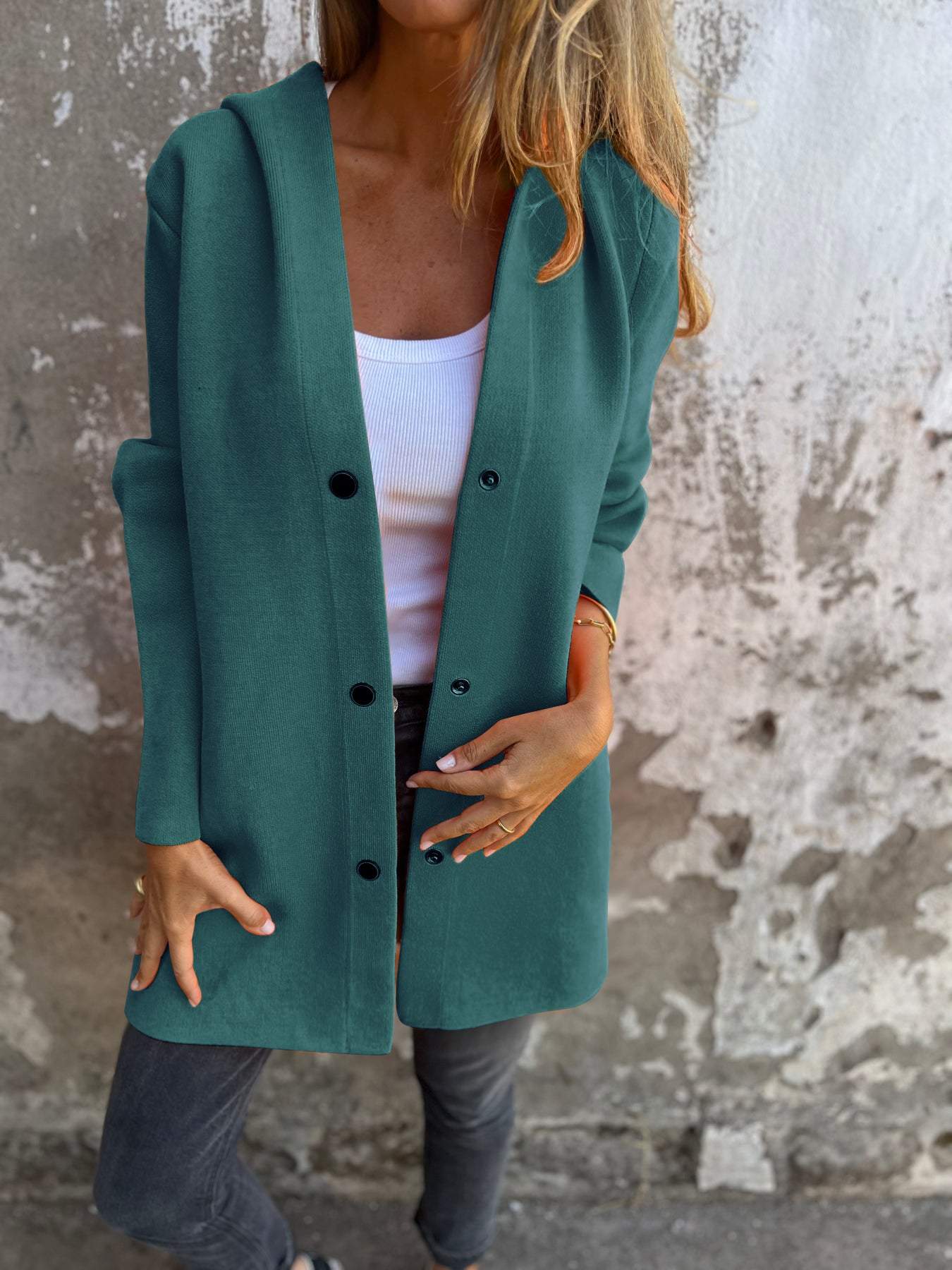 Carmela – Hooded Button Cardigan