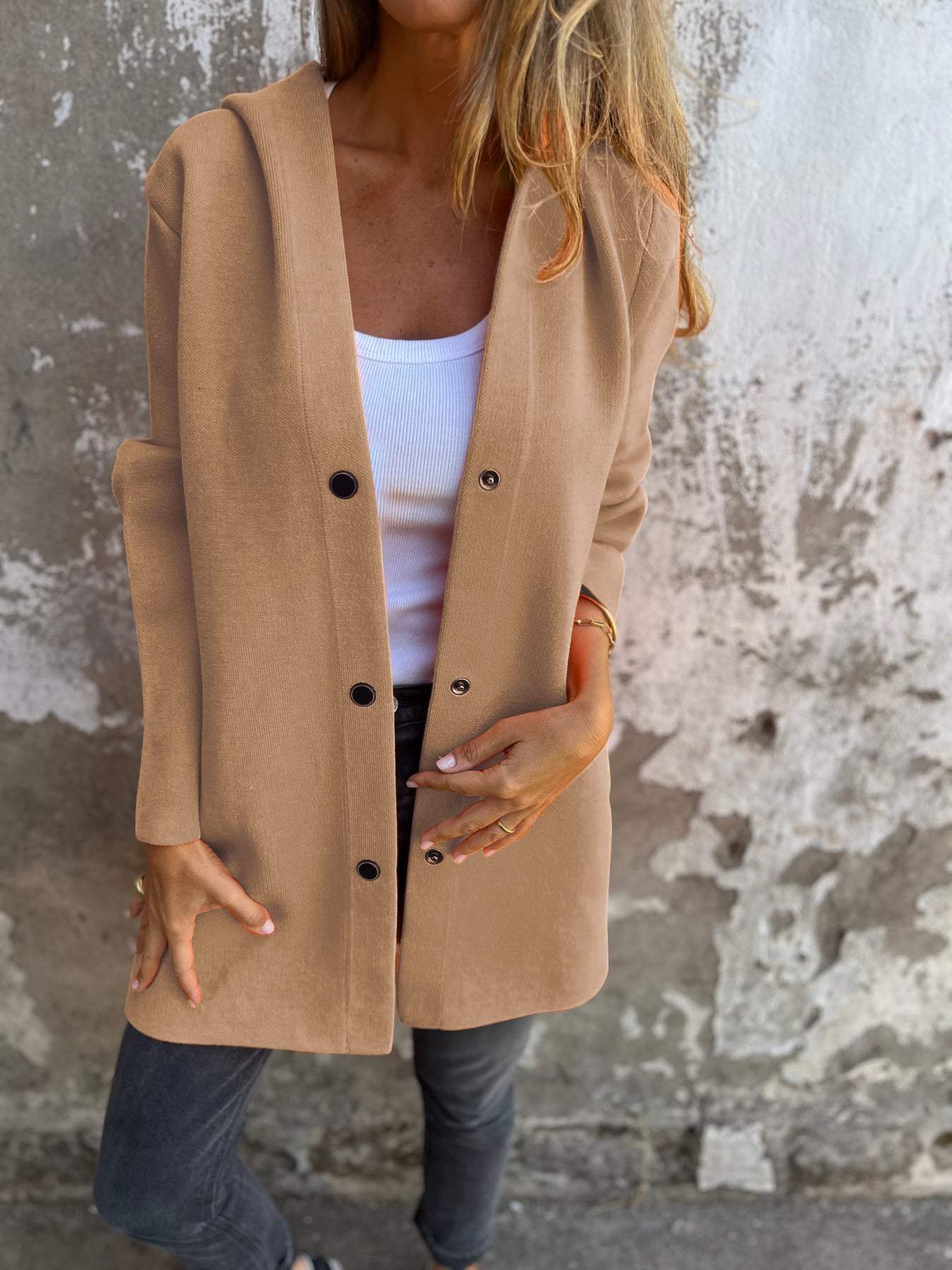 Carmela – Hooded Button Cardigan