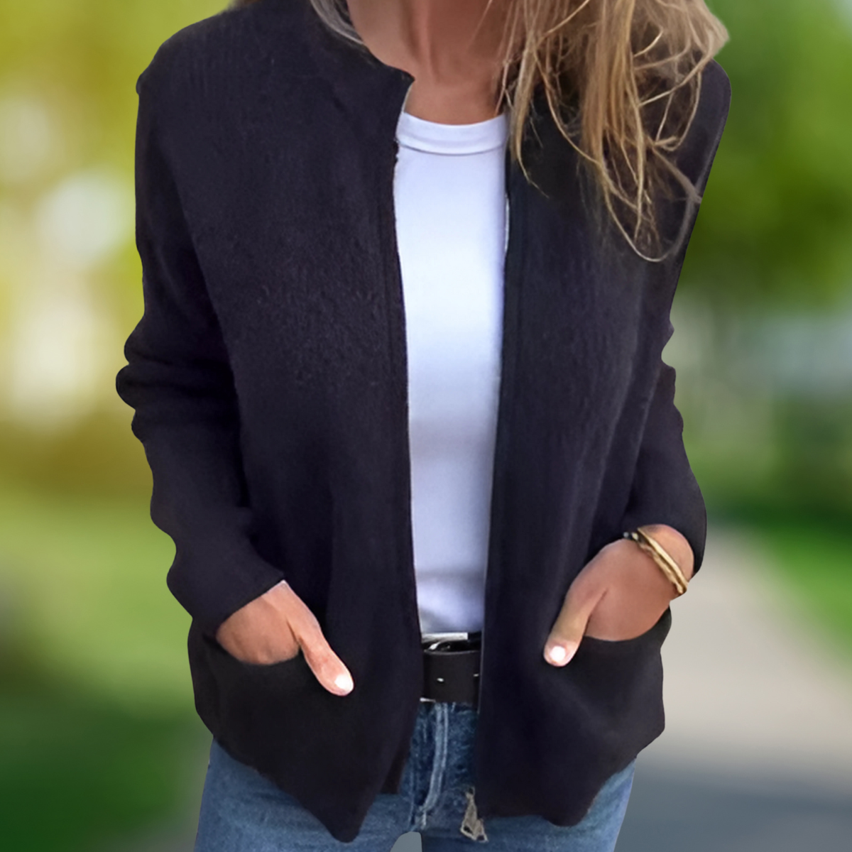 Emazela – Casual Knitted Zip Cardigan