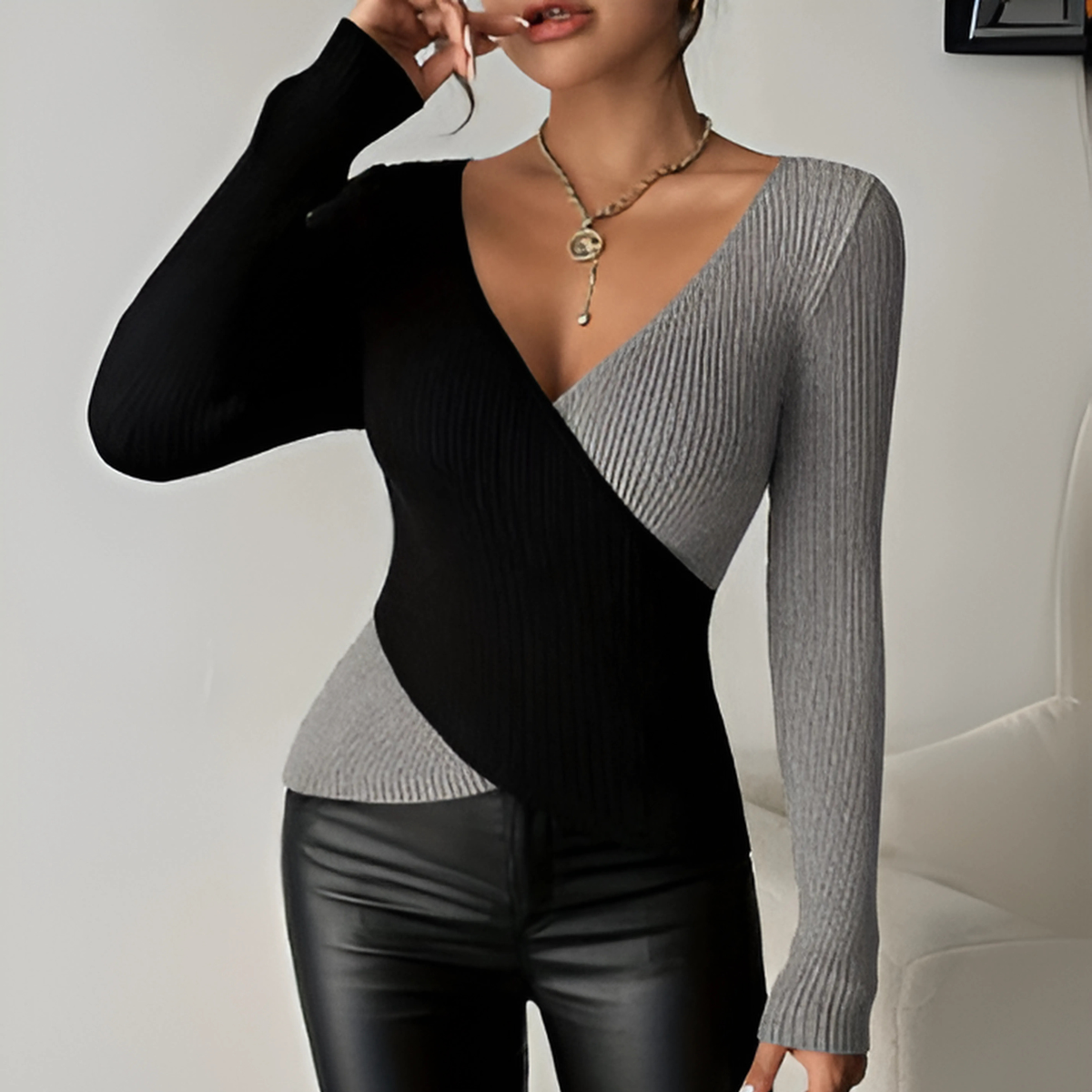 Maeve – Two-Tone Glam Blouse