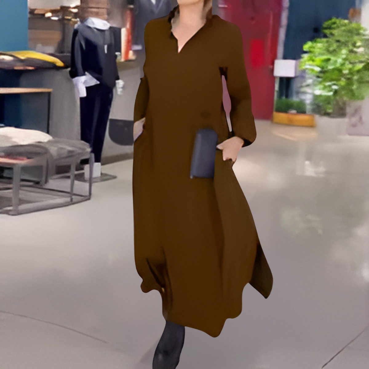 Carmina – Long Sleeve Knit Maxi Dress