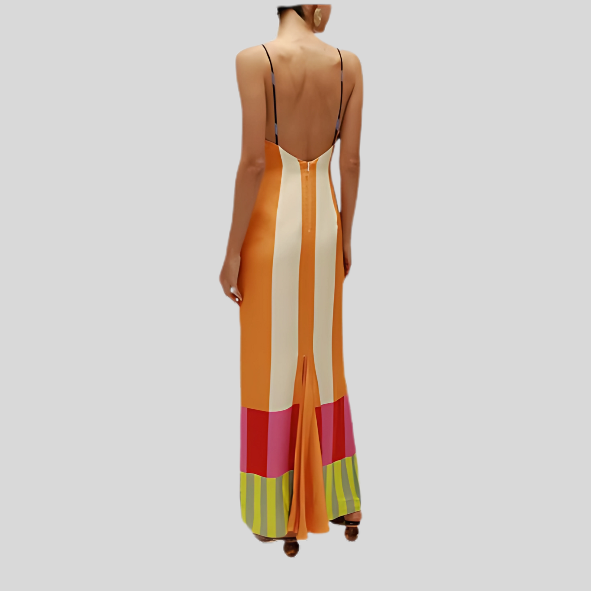 Maddie | Geometric Striped Midi Dress