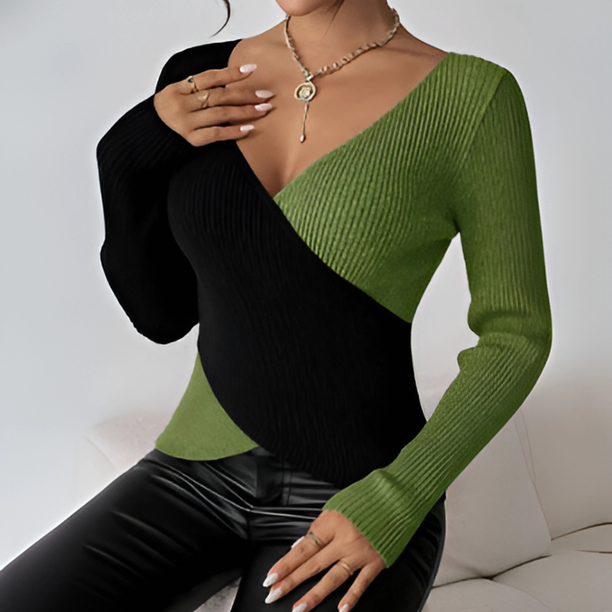 Maeve – Two-Tone Glam Blouse