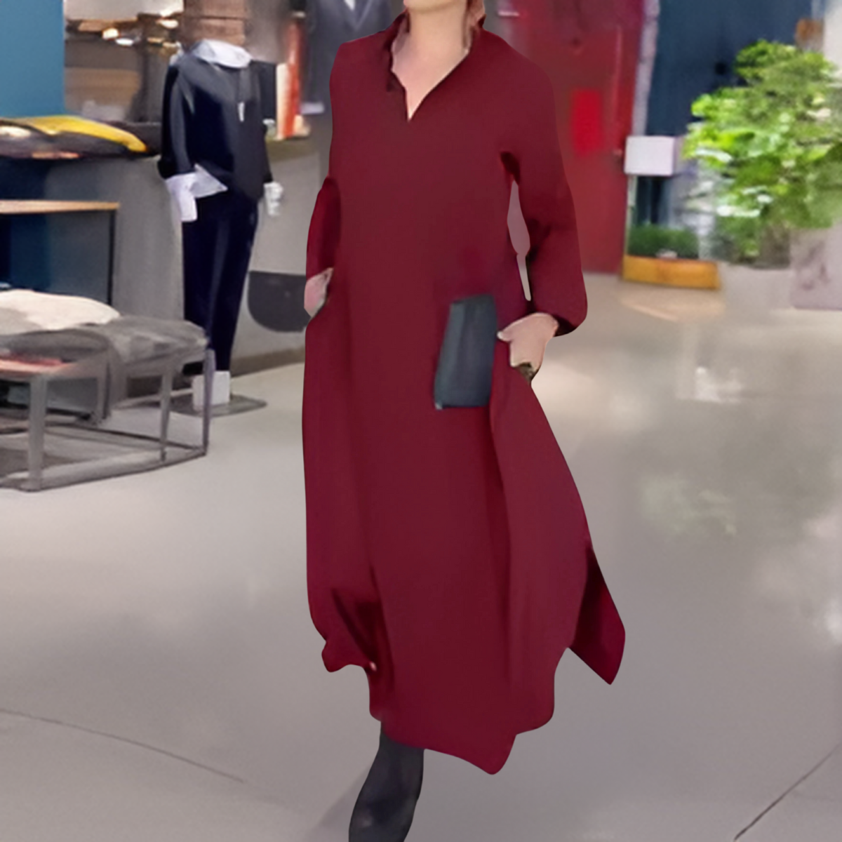 Carmina – Long Sleeve Knit Maxi Dress