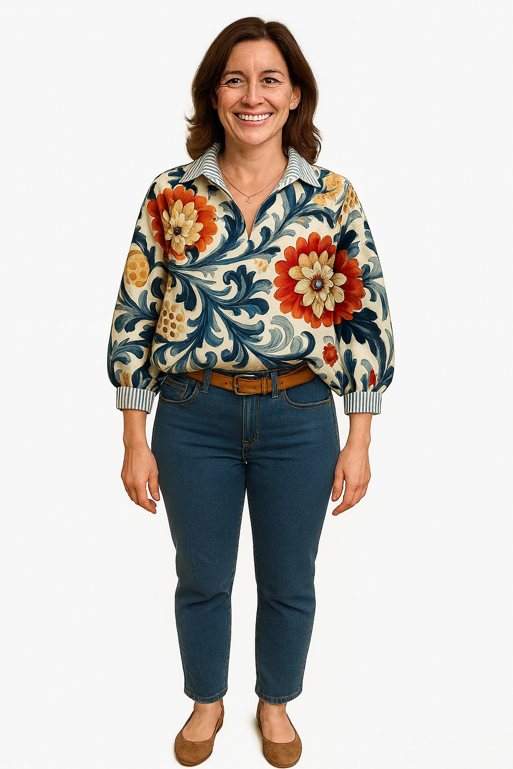 Shalinna – Vintage Floral Print Blouse