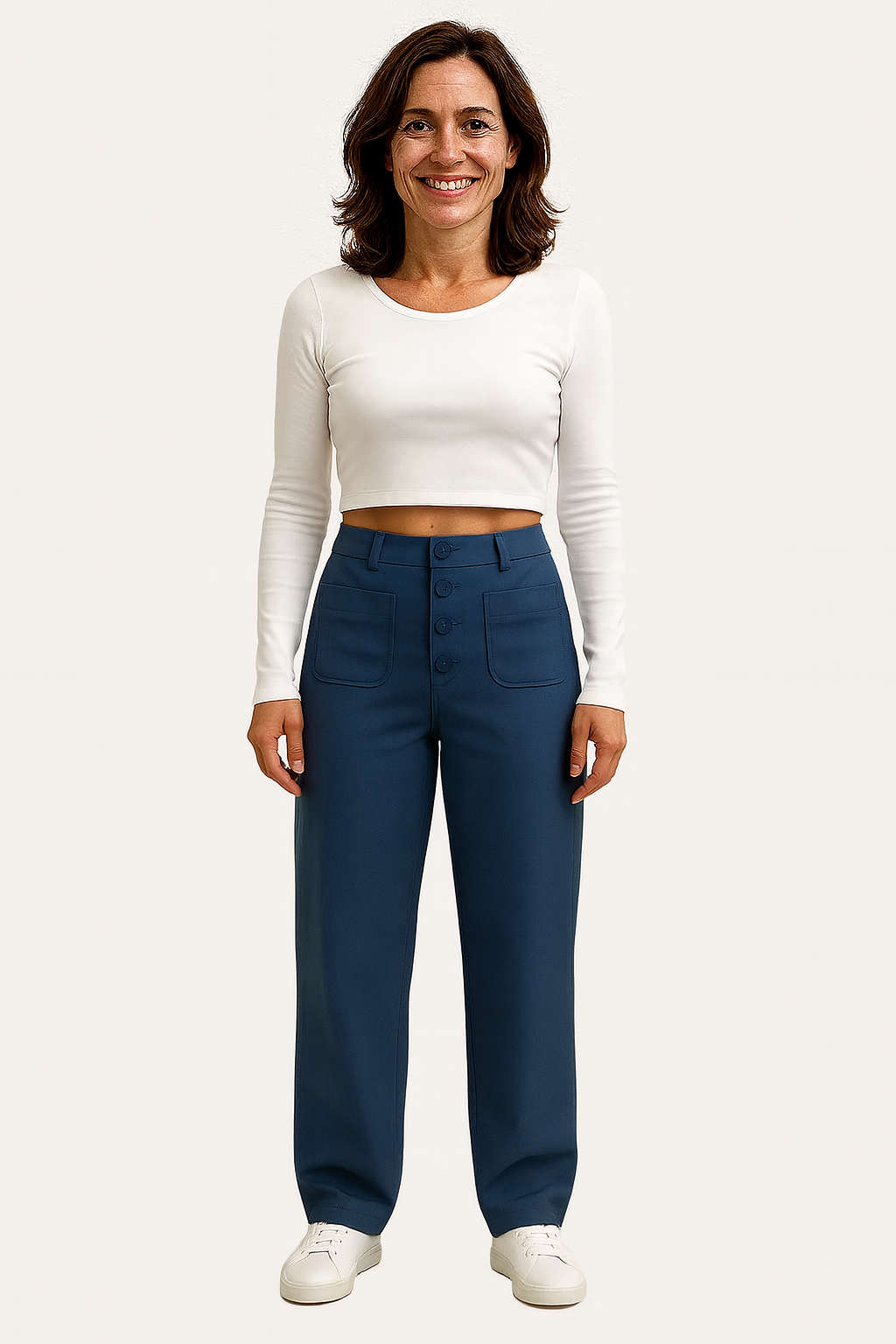 Calantha | High-Waisted Buckle Trousers