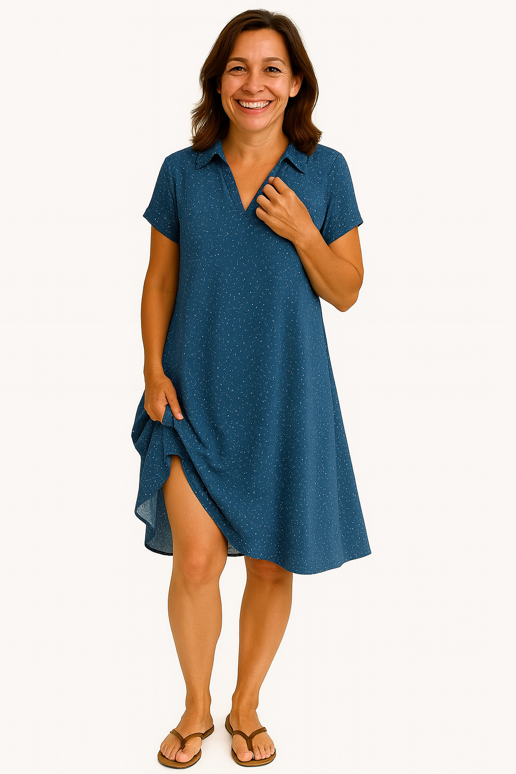 Lana | Flowy Dotted Shirt Dress