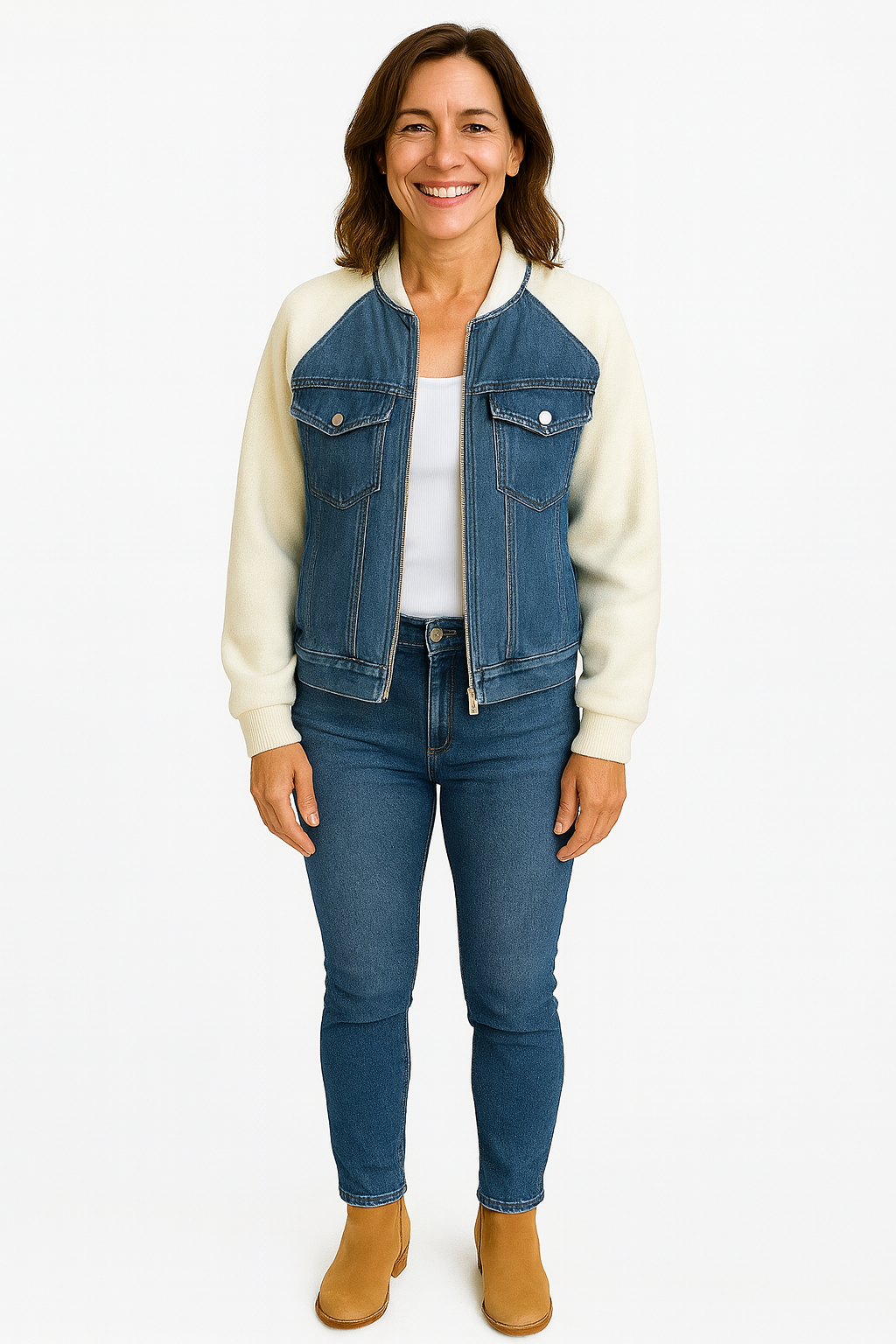 Wynbless – Casual Zip-Up V-Neck Jacket