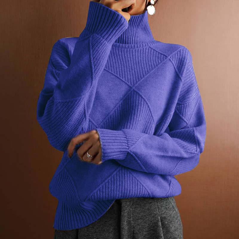 Jennifer – Geometric Turtleneck Sweater