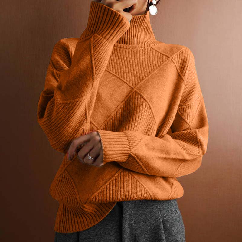 Jennifer – Geometric Turtleneck Sweater