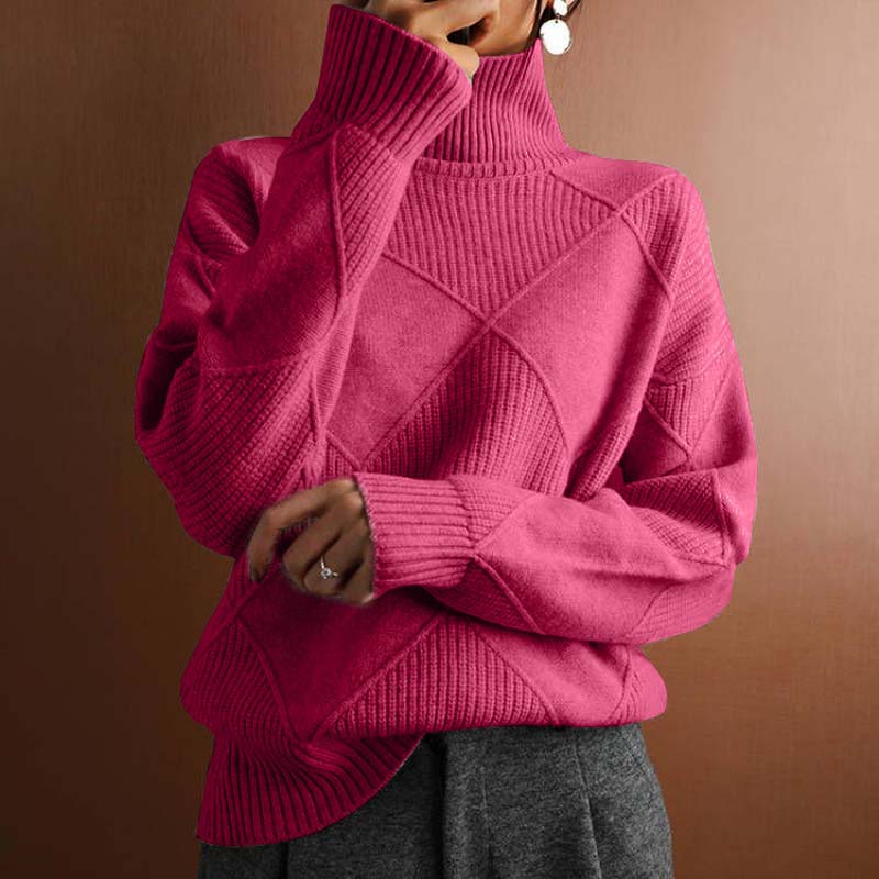 Jennifer – Geometric Turtleneck Sweater