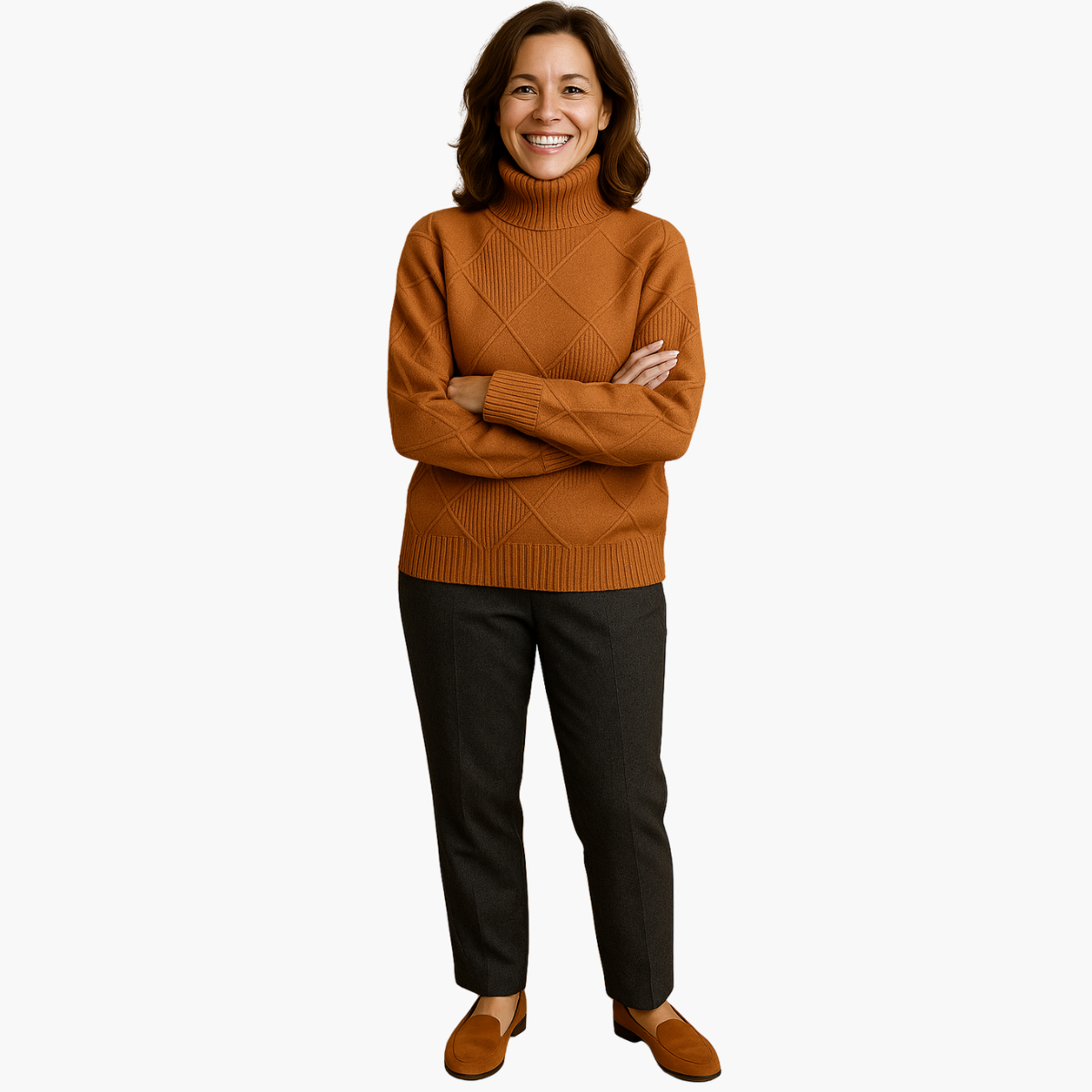 Jennifer – Geometric Turtleneck Sweater