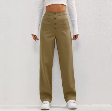 Calantha | High-Waisted Buckle Trousers
