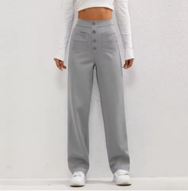 Calantha | High-Waisted Buckle Trousers