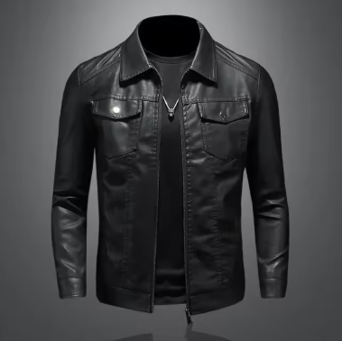 Charlito – Fitted Black Leather Biker Jacket