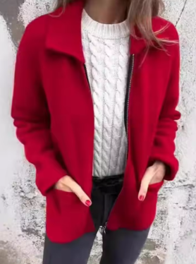 Rasilla – Loose Turn-down Collar Jacket with Pockets