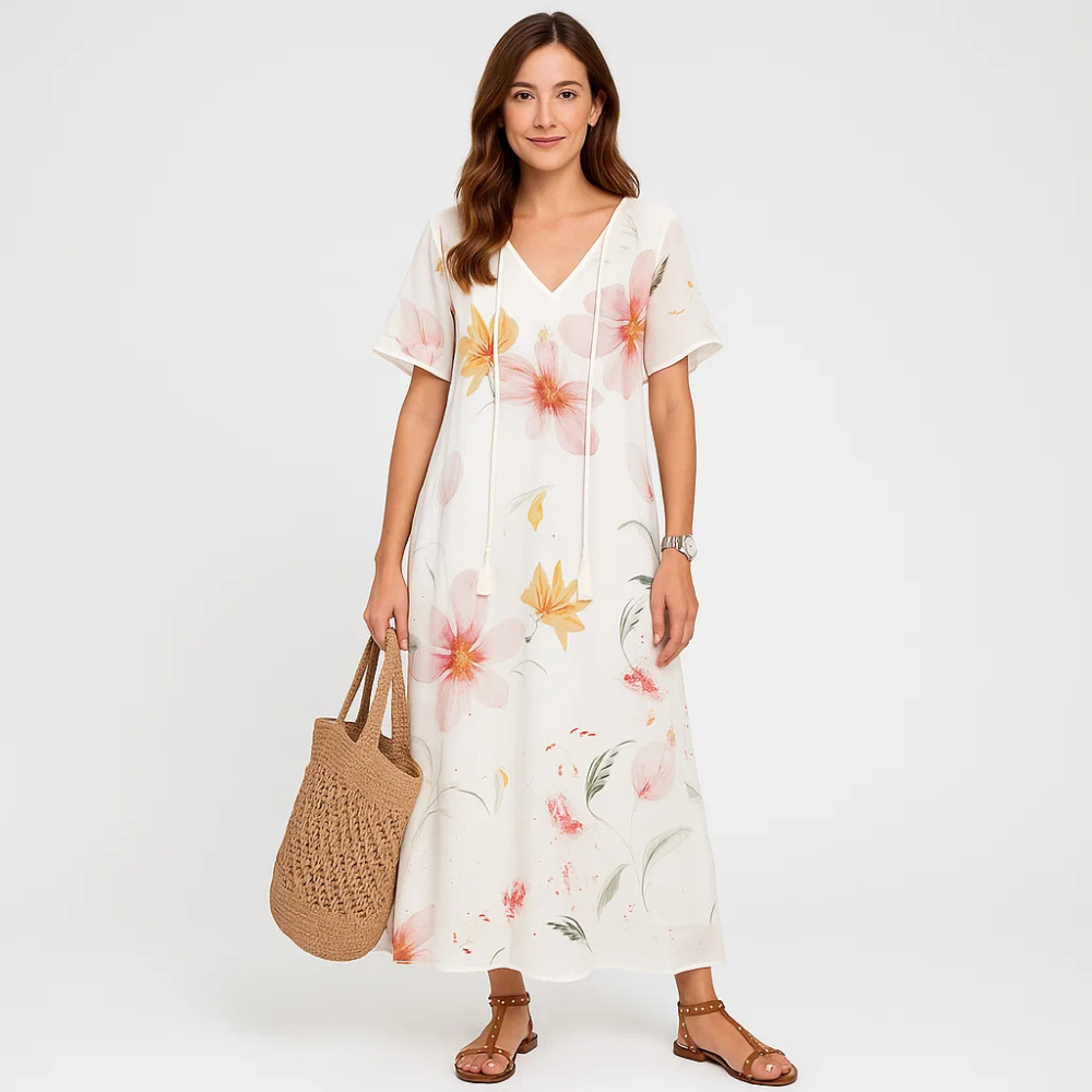 Belinda – Floral Tassel Maxi Dress
