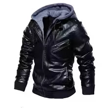 Bennjie – Brown Leather Motorcycle Jacket with Hood