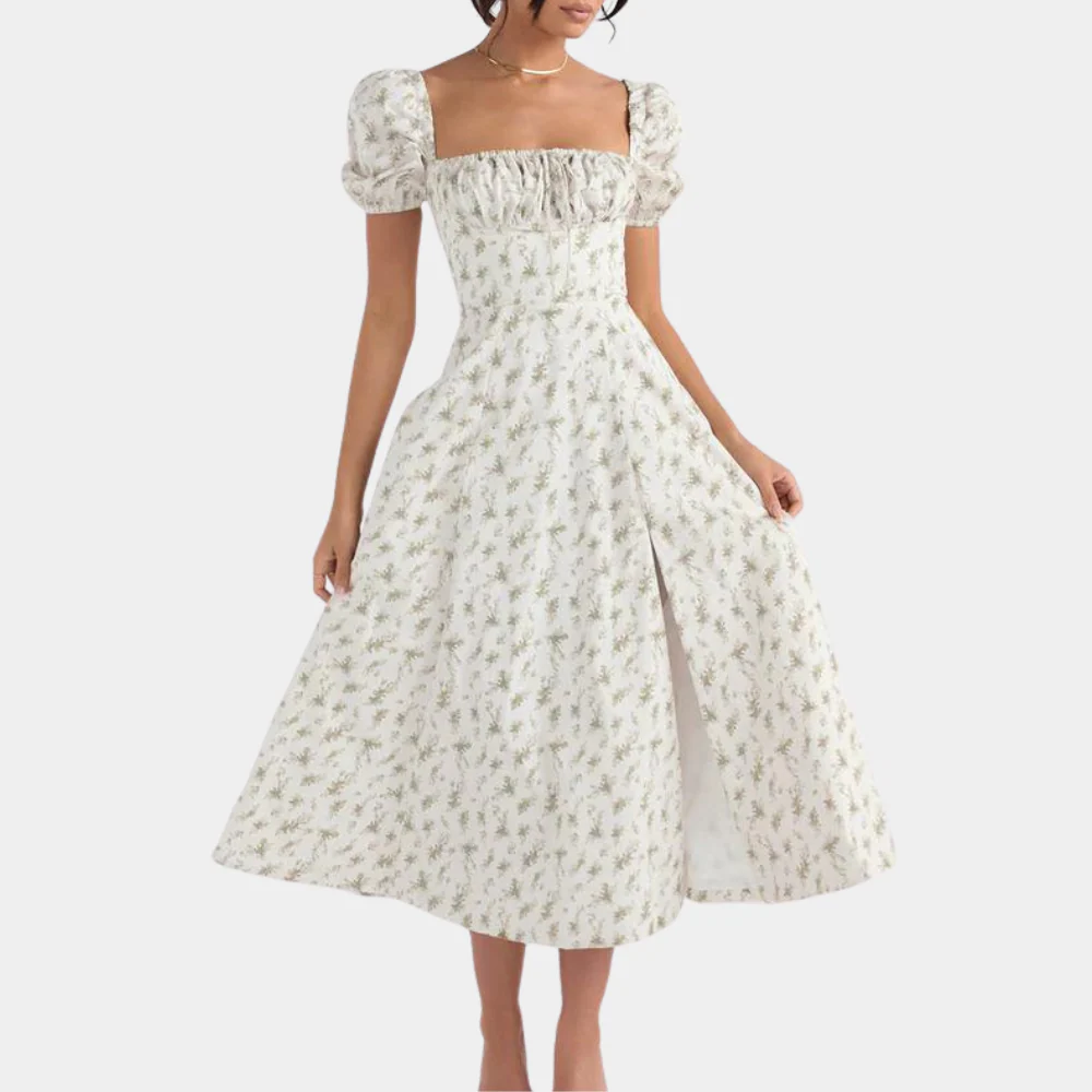 Sylvie – Floral Dress with Slit