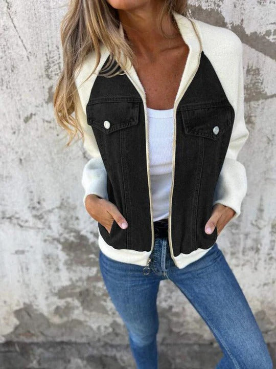 Wynbless – Casual Zip-Up V-Neck Jacket