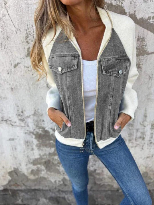Wynbless – Casual Zip-Up V-Neck Jacket
