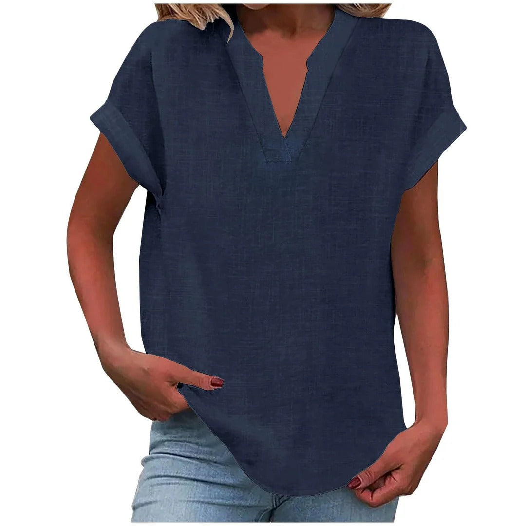 Maureen – Relaxed V-Neck Blouse