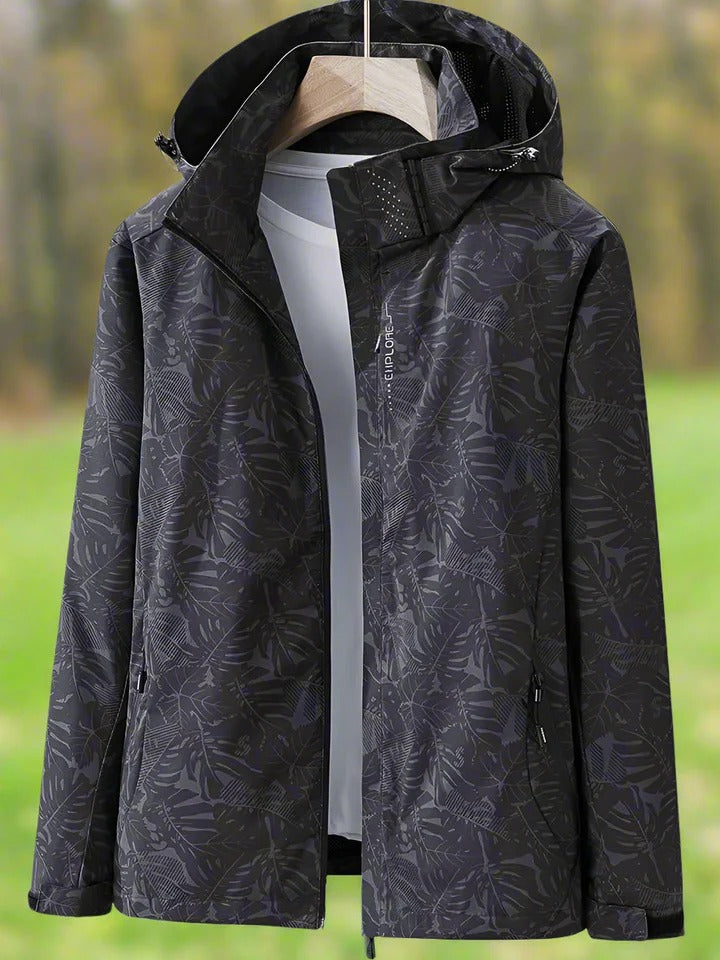 Jenissa – Waterproof Jacket with Leaf Print