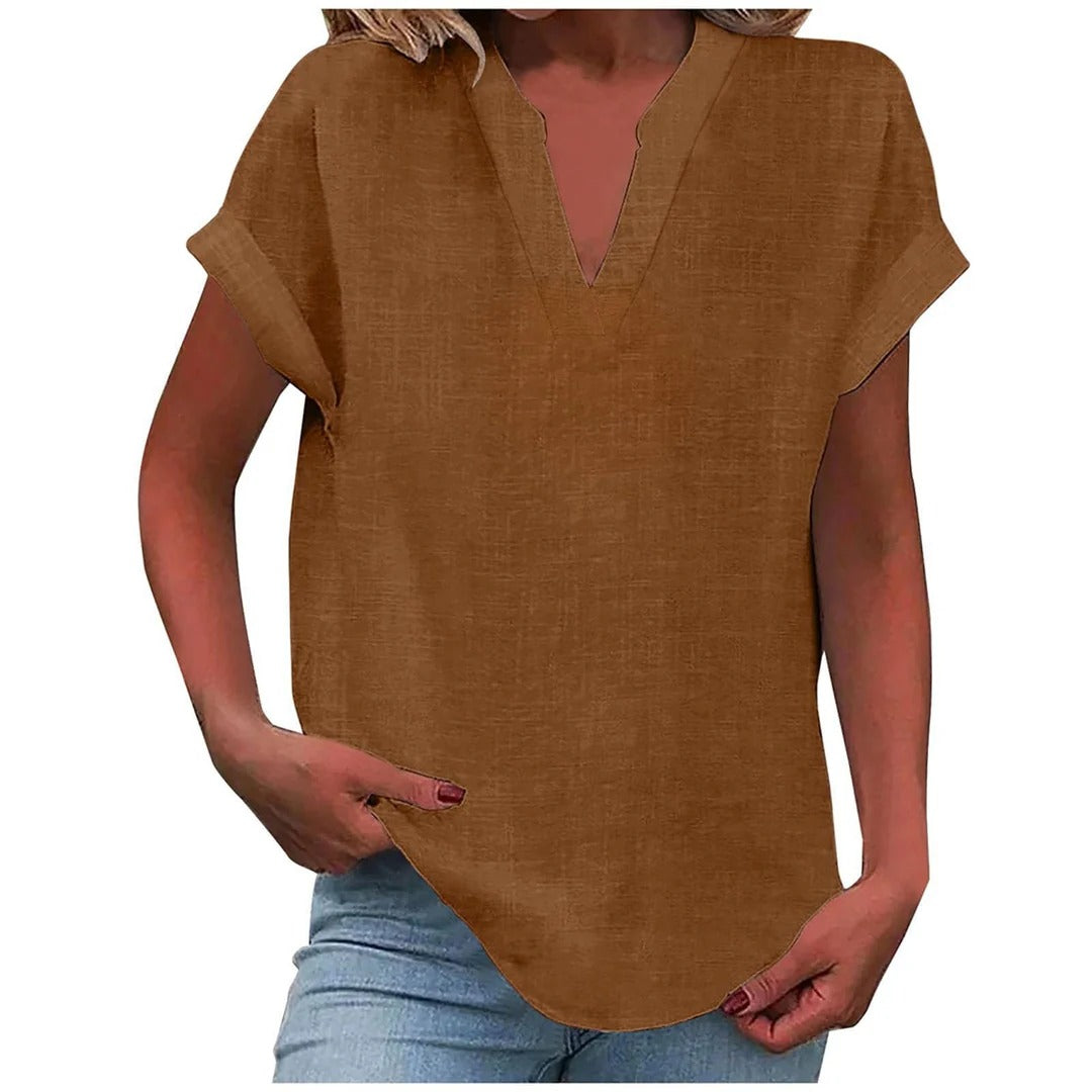 Maureen – Relaxed V-Neck Blouse