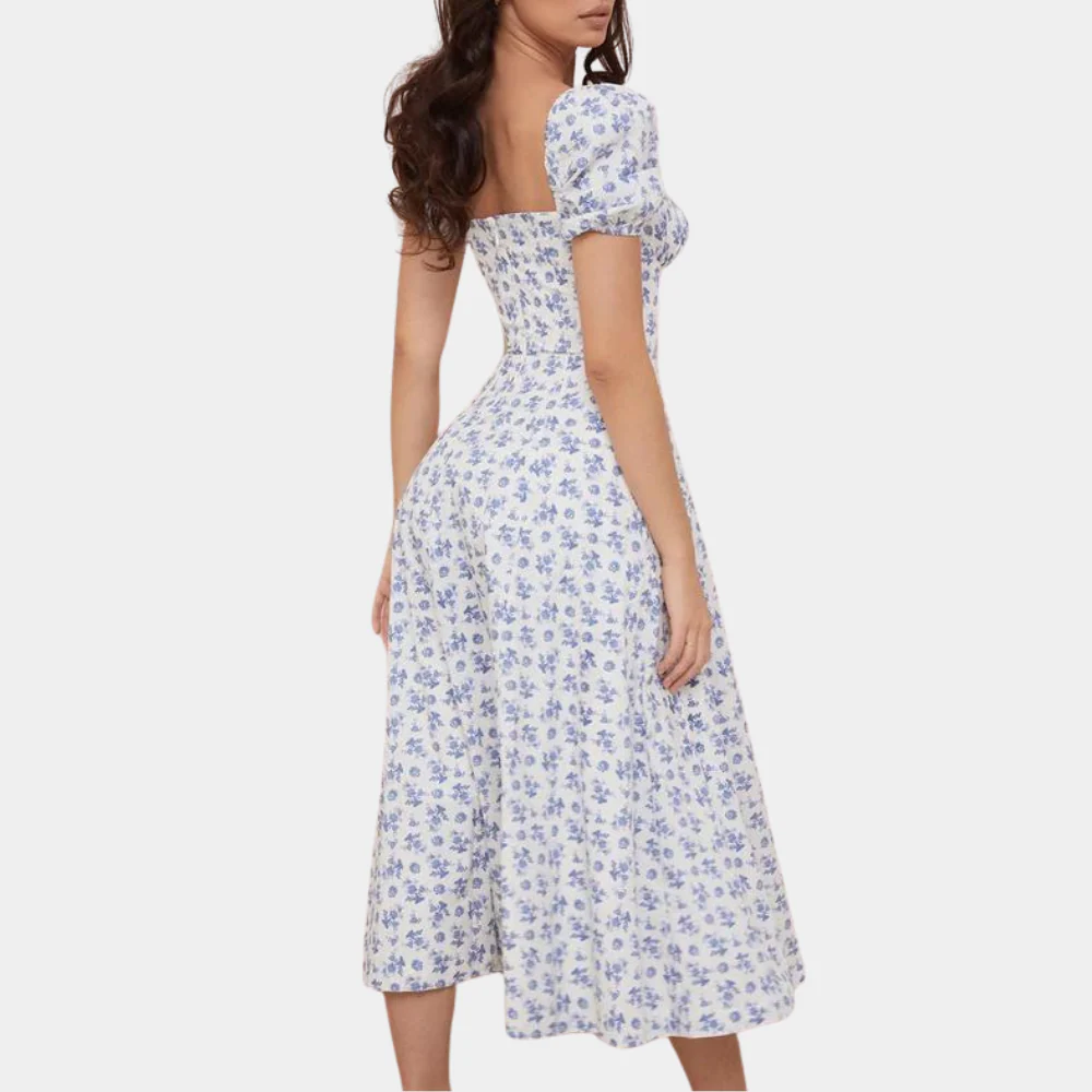 Sylvie – Floral Dress with Slit