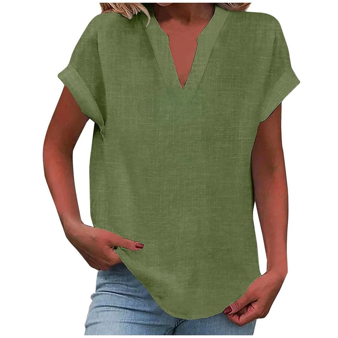 Maureen – Relaxed V-Neck Blouse