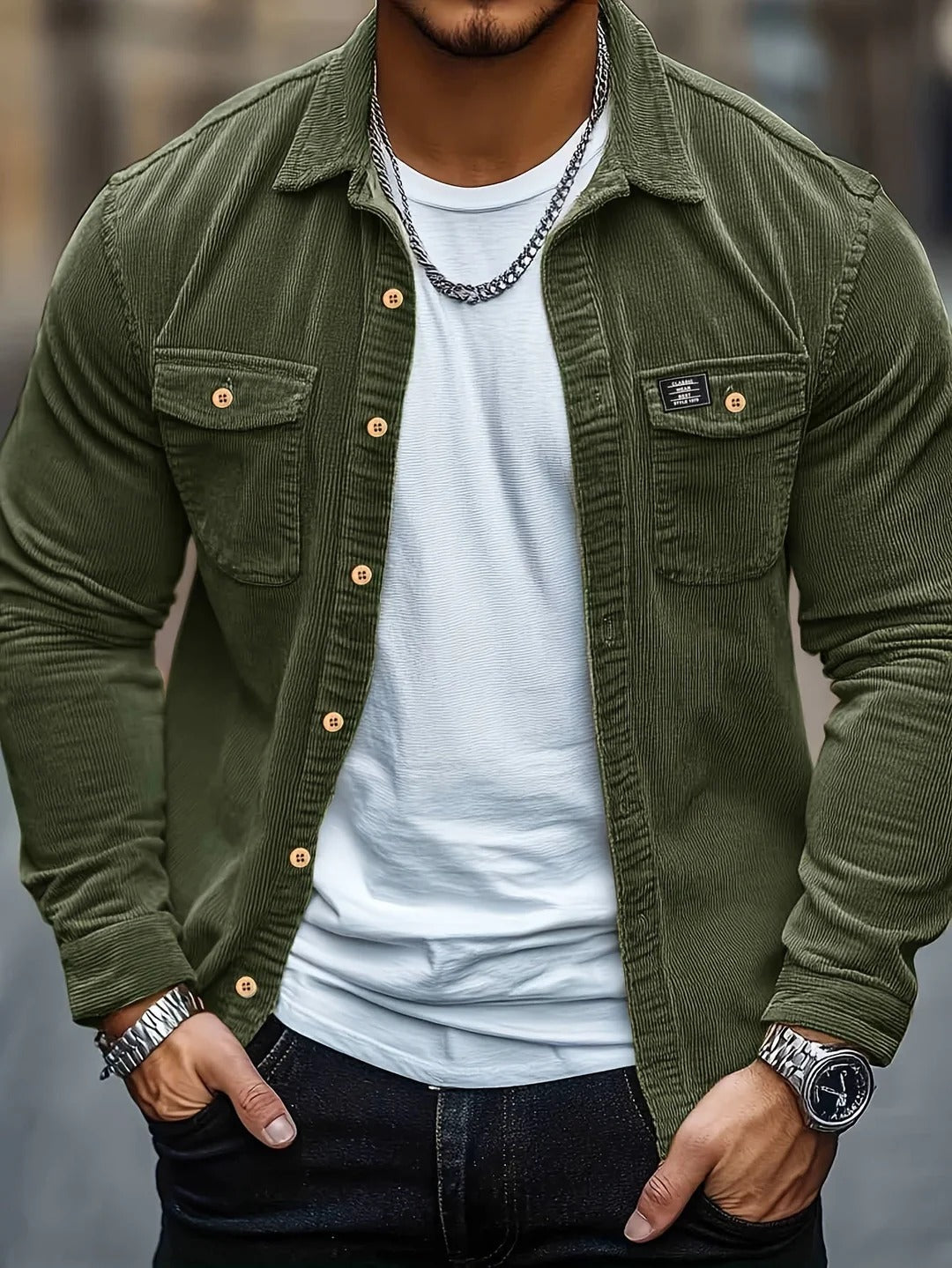 Dustin – Corduroy Button Shirt