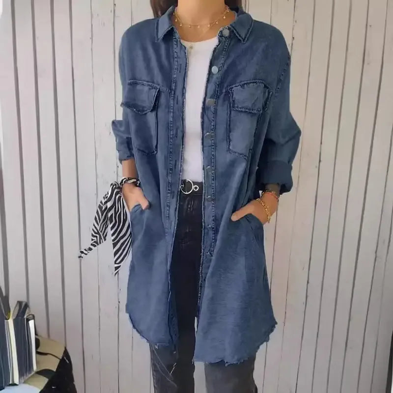 Noreen – Long Denim Shirt Jacket