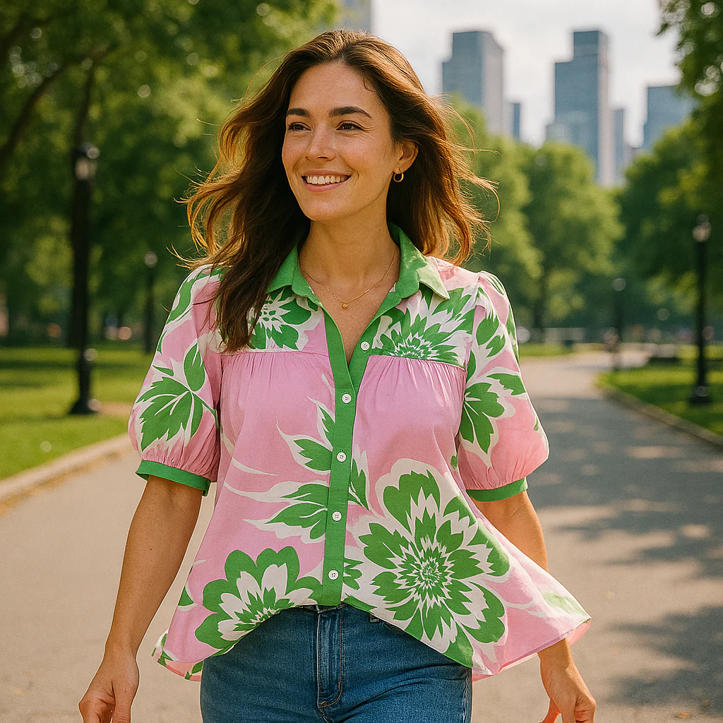 Aubrey – Puff Sleeve Floral Shirt