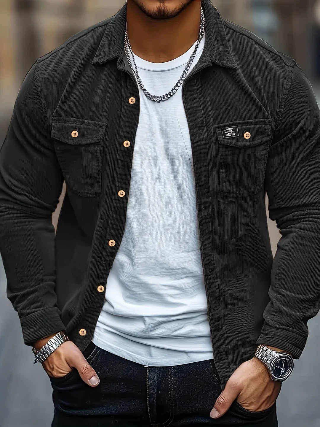 Dustin – Corduroy Button Shirt