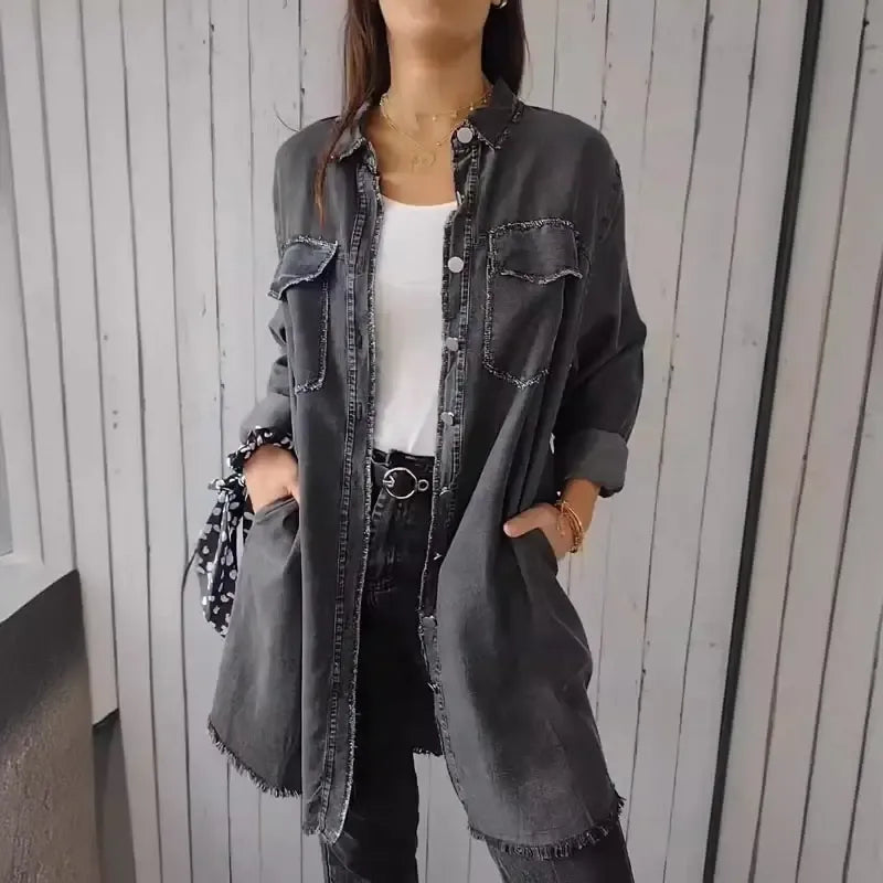 Noreen – Long Denim Shirt Jacket