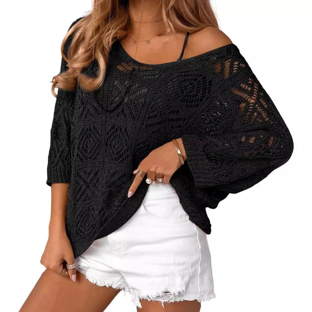 Candice – Breezy Crochet Knit Top