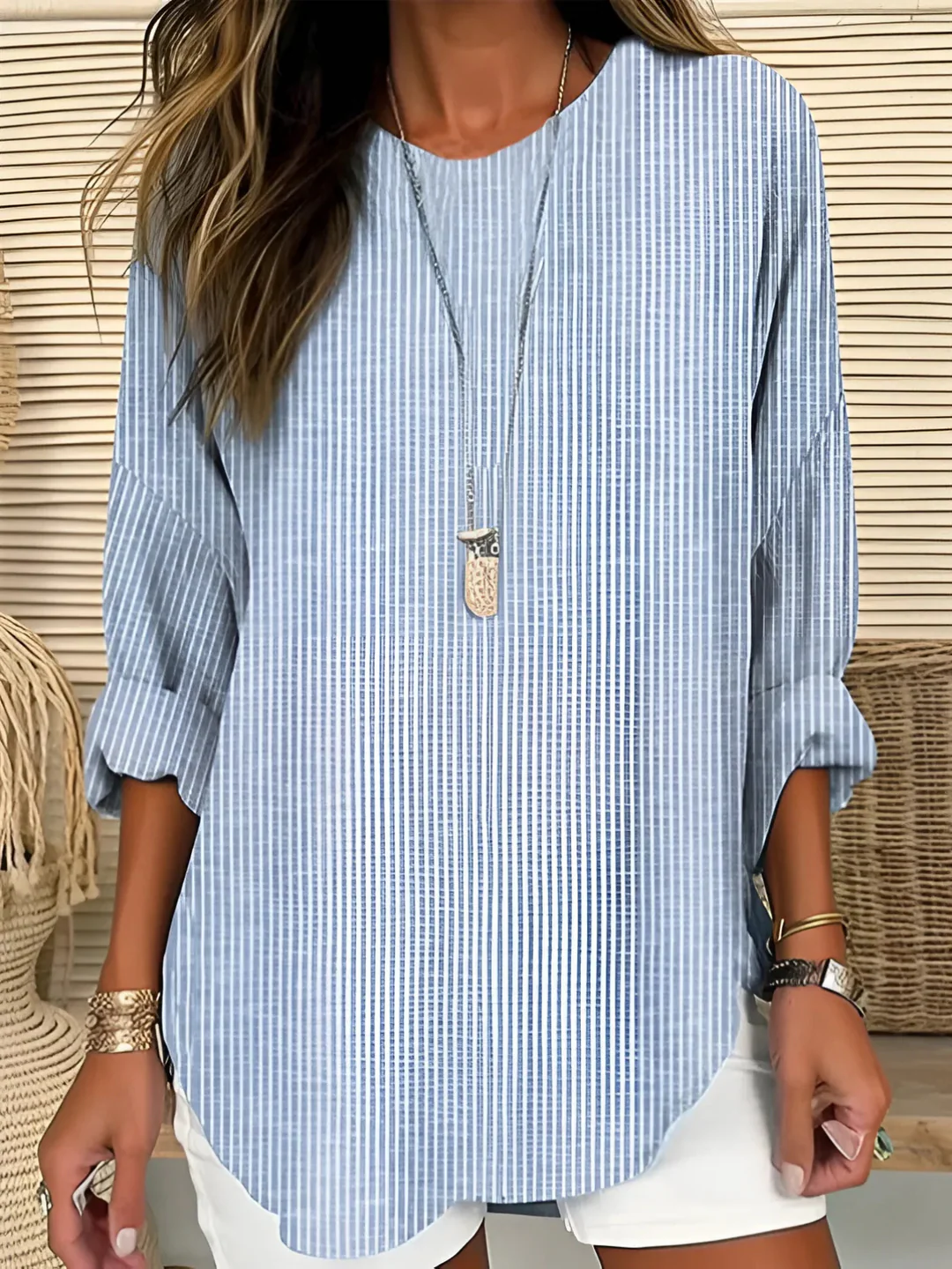 Akira | Relaxed Striped Tunic Top