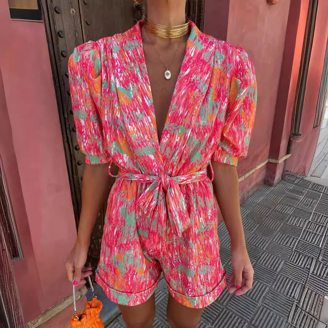 Mattea – Vibrant Belted Playsuit