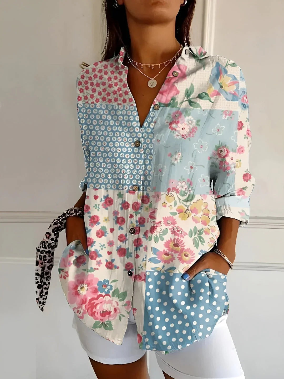 Willa | Flowy Floral Button-Up Blouse