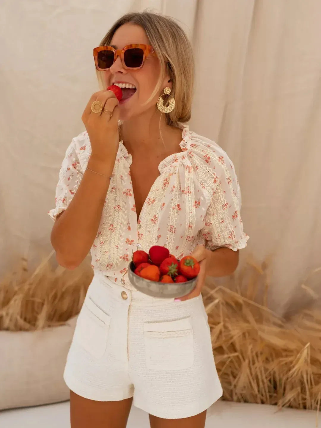 Georgina – Airy Floral Summer Blouse