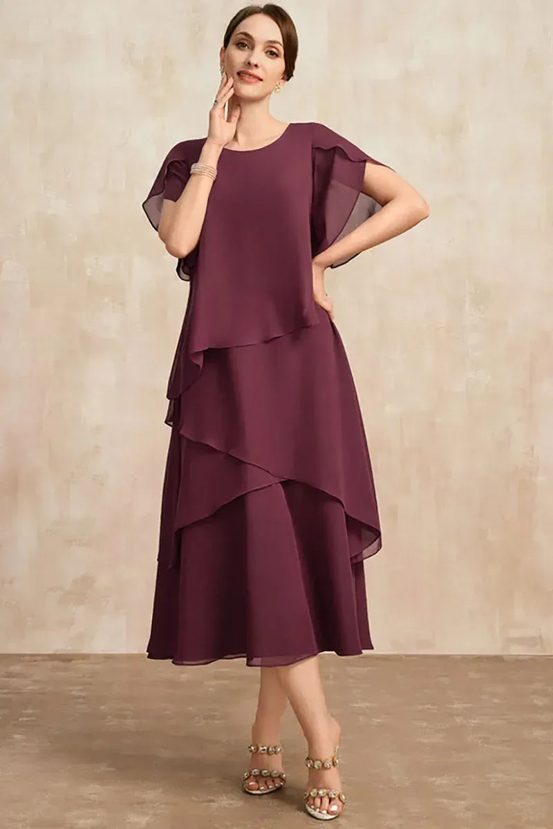 Isabelle – Layered Midi Occasion Dress