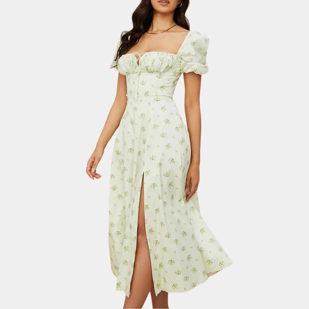 Sylvie – Floral Dress with Slit