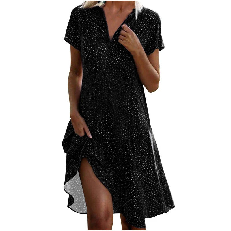 Lana – Flowy Dotted Shirt Dress