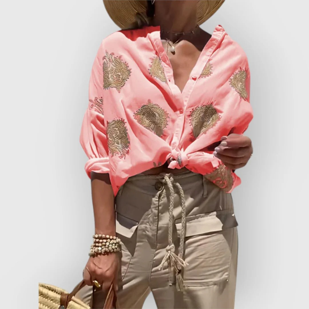 Glaiza – Embroidered Button-Up Shirt