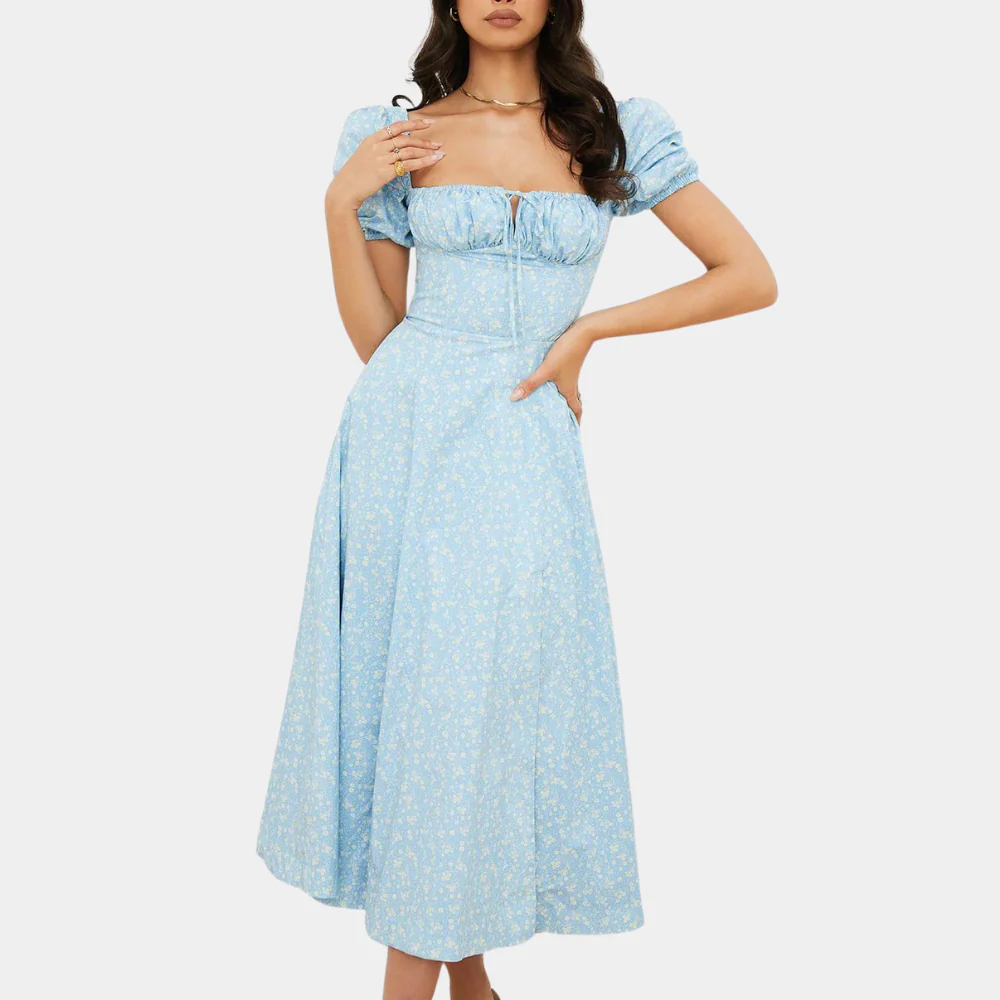 Sylvie – Floral Dress with Slit