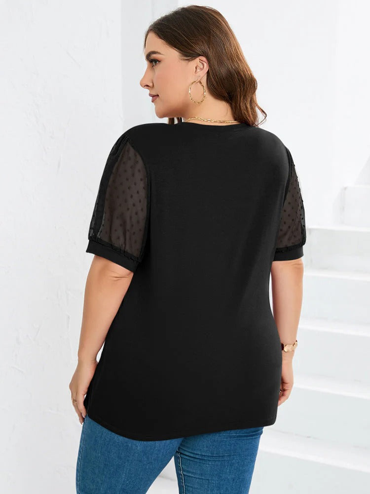 Isla – Textured Sleeve V-Neck Top