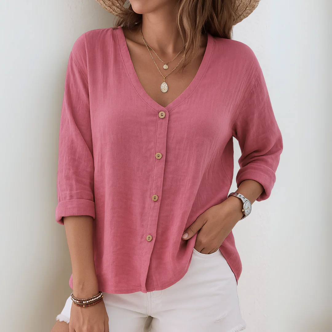 Diana – Relaxed Button-Up Blouse